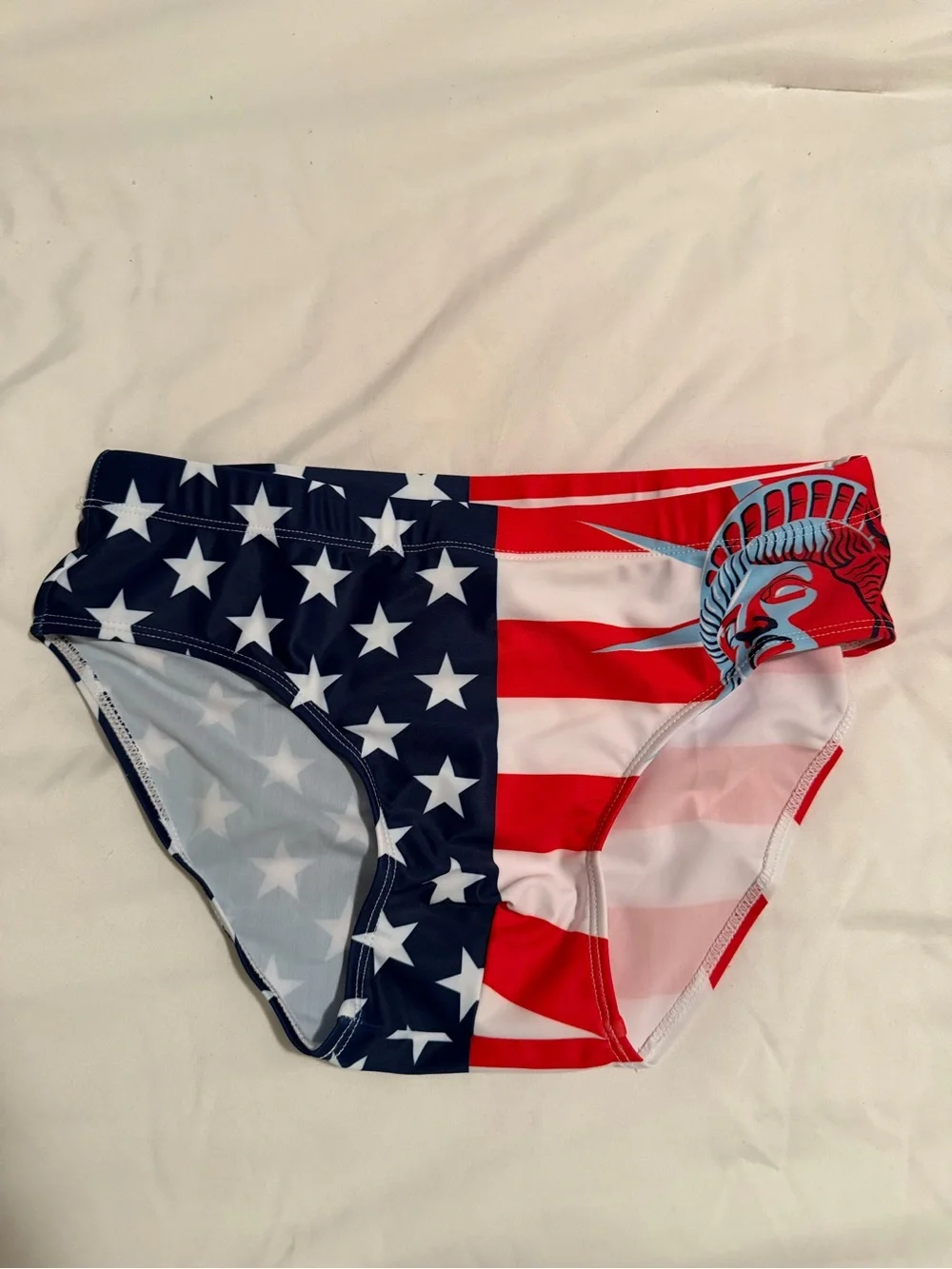 Men’s 30-34” Patriotic American Flag Speedo Swim Briefs - Red, White & Blue